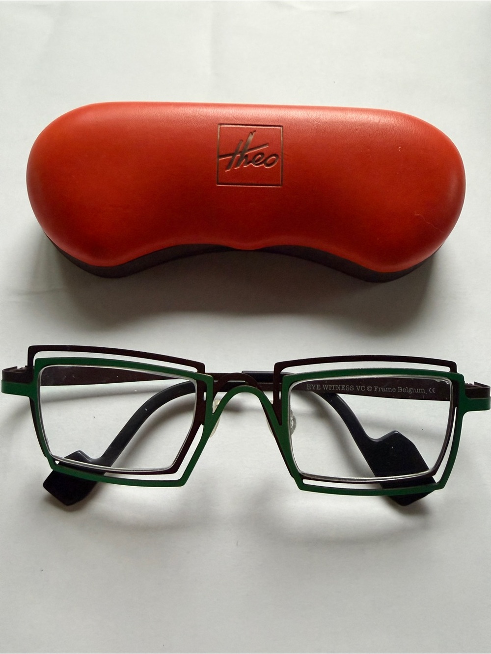 **LIKE NEW** Theo Eyewitness Green and Black Double-Layer Rectangle Glasses